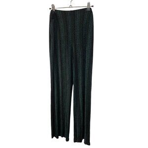 Coldwater Creek Pants Women’s Medium Green Black Acetate Pull On Slinky 90’s